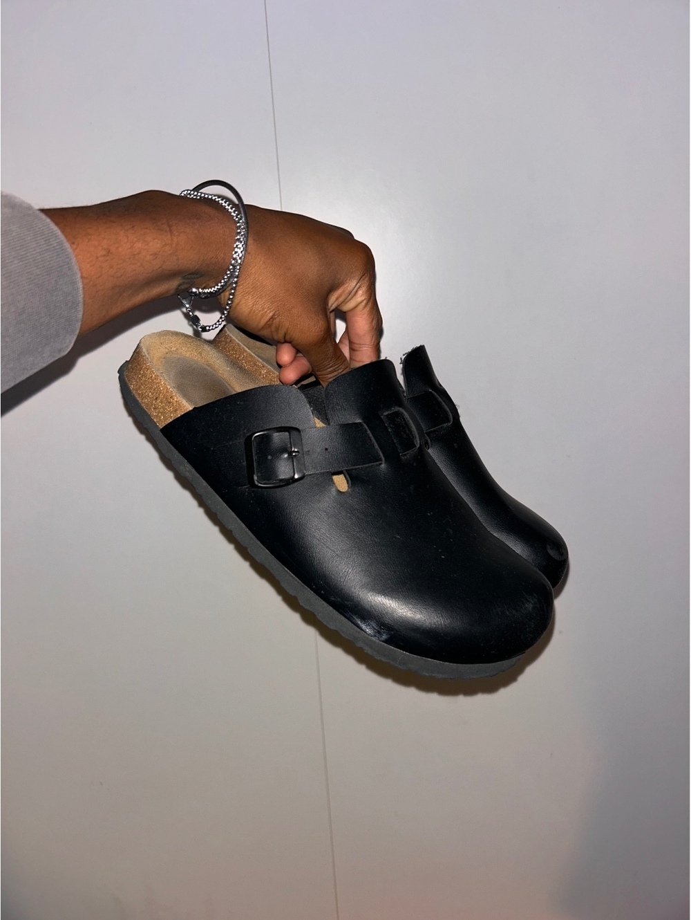 Cushionaire Black Slip-On Clogs with Buckle Detail, Size 44